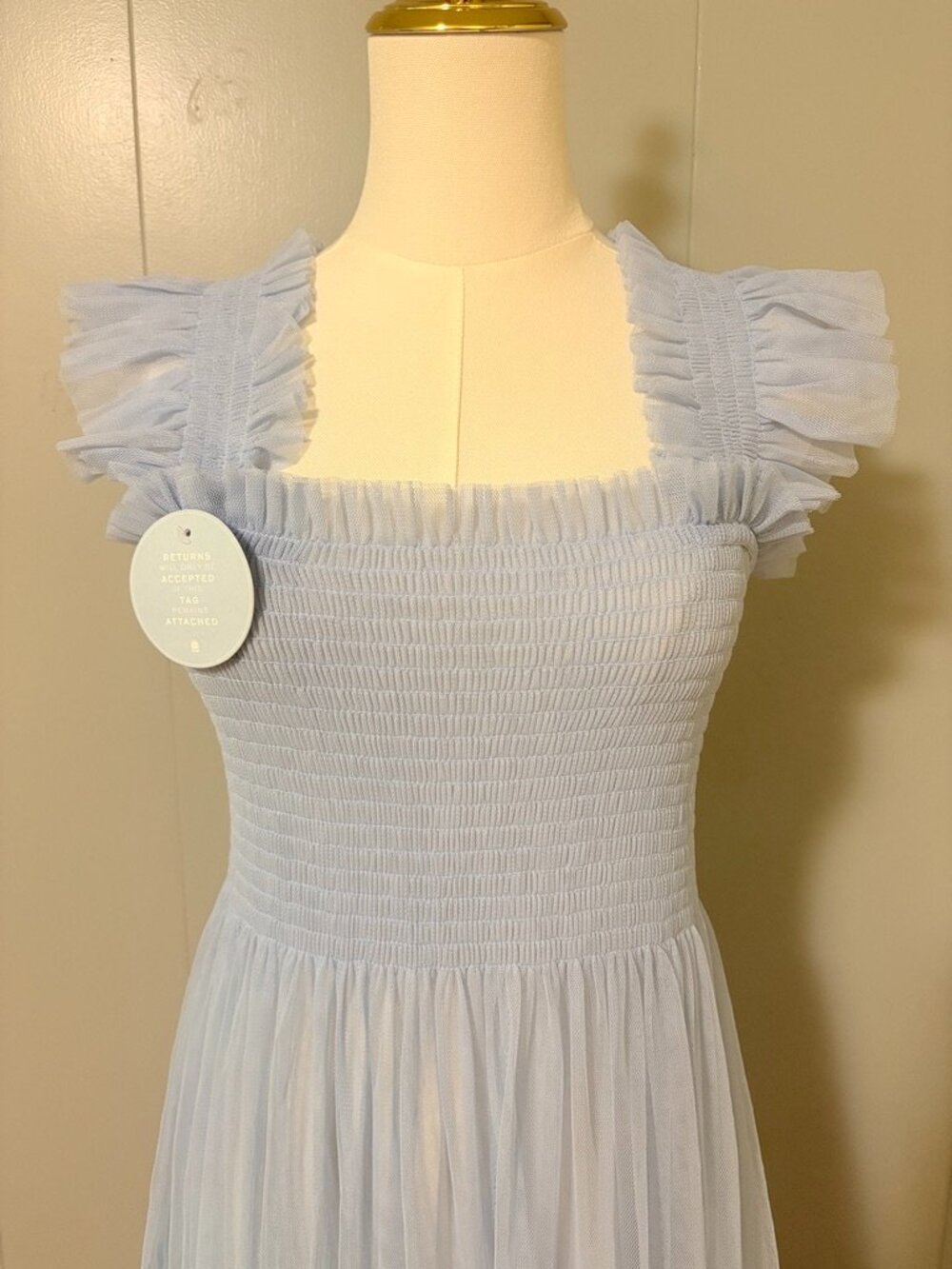 Hill House Collector's Edition Tulle Ellie Nap Dress Powder Blue Medium Sheer - Picture 5 of 15